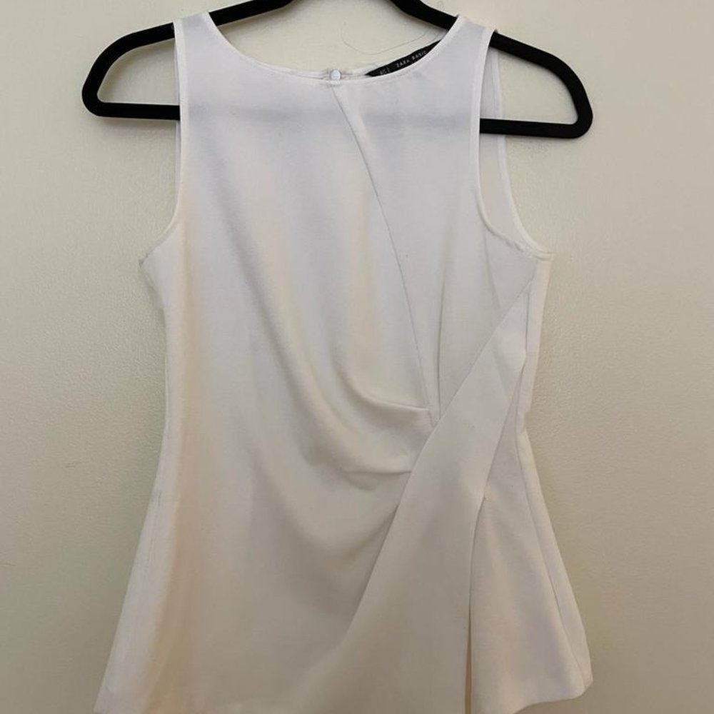 Zara Gathered White Tank